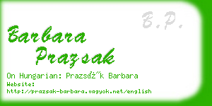 barbara prazsak business card